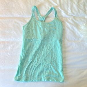 Lululemon Racerback Tank with Built in Bra. Size 6, seafoam green.